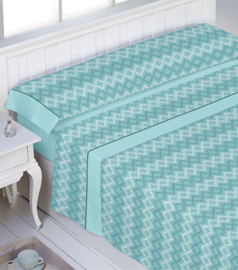 juego de sábanas 50% algodón Zuma aguamarina